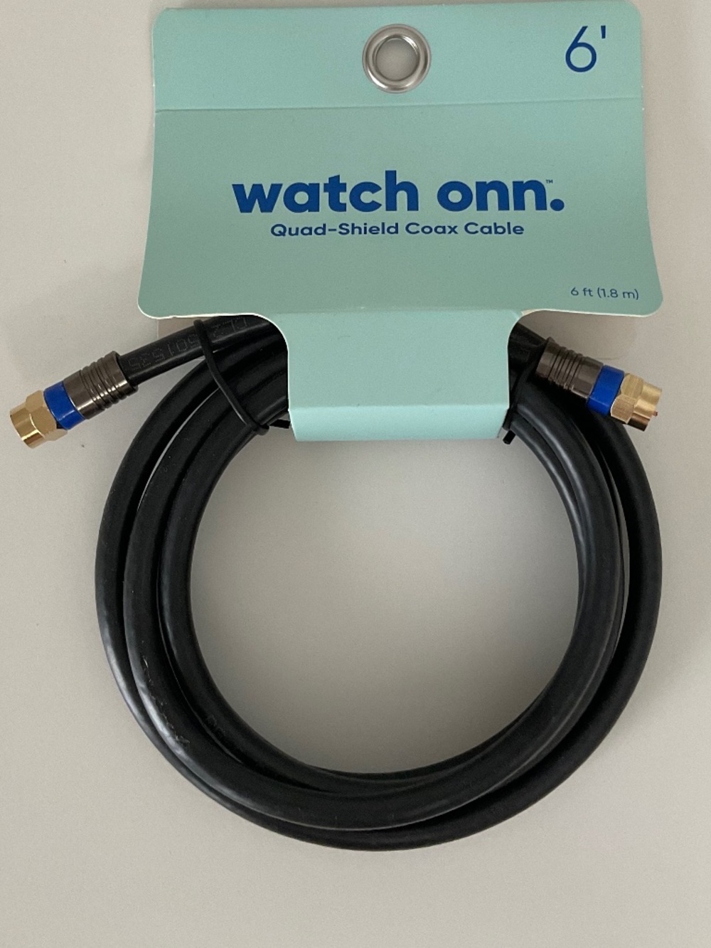 Watch Onn 6 ft. Quad-Shield Coax Cable.